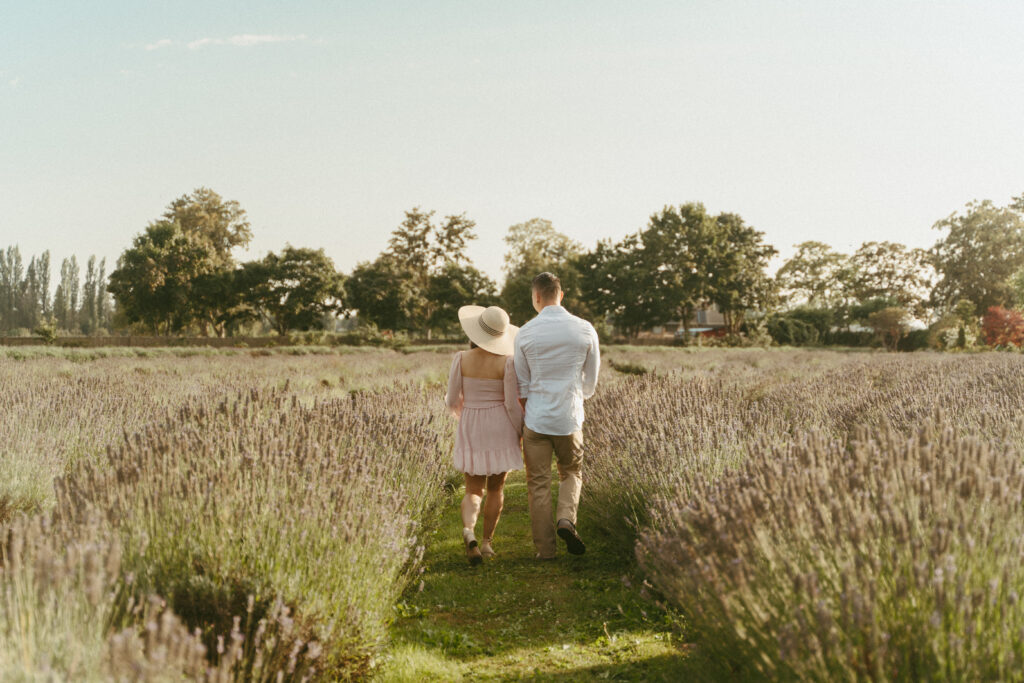 Engagement Session in a Lavender Field