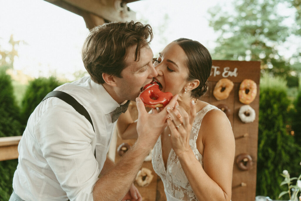 donut wall at wedding