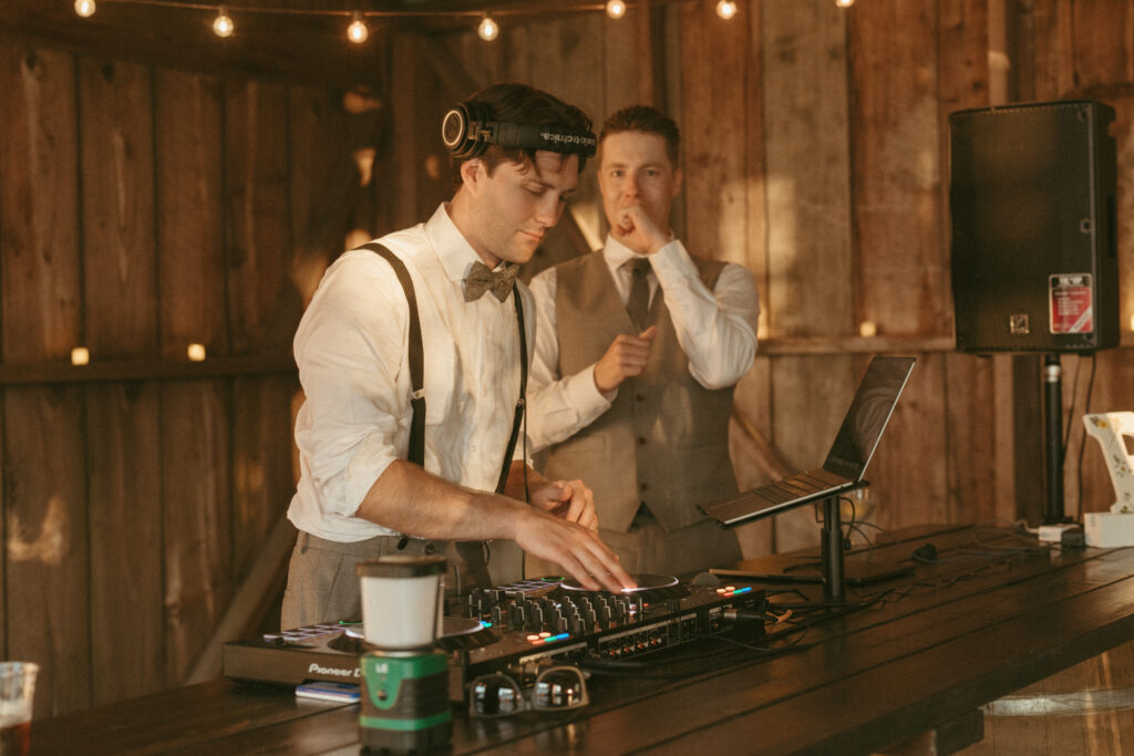 groom being the dj 