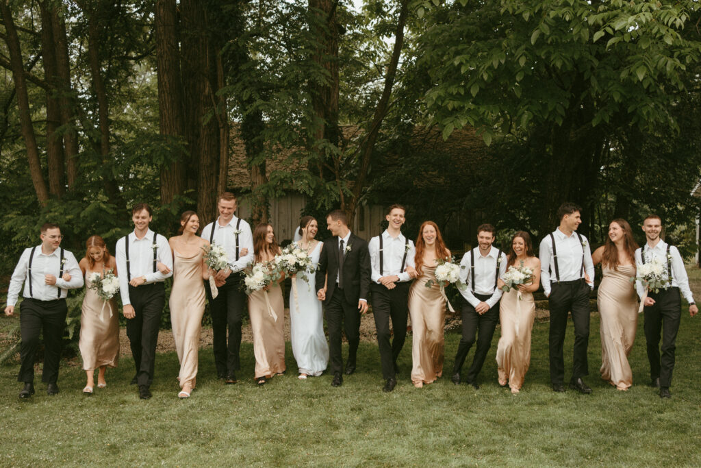 bridal party walking at Estate 248