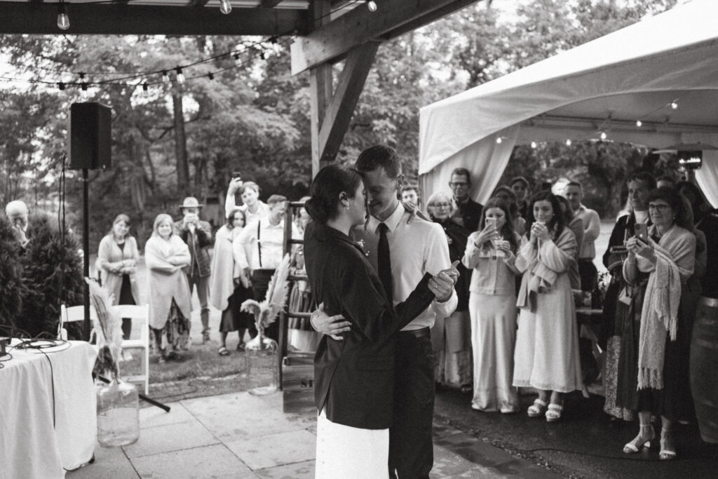 bride and groom first dance