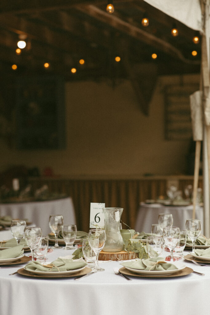 Reception Table at Sage & Solace Wedding Venue in Langley, BC