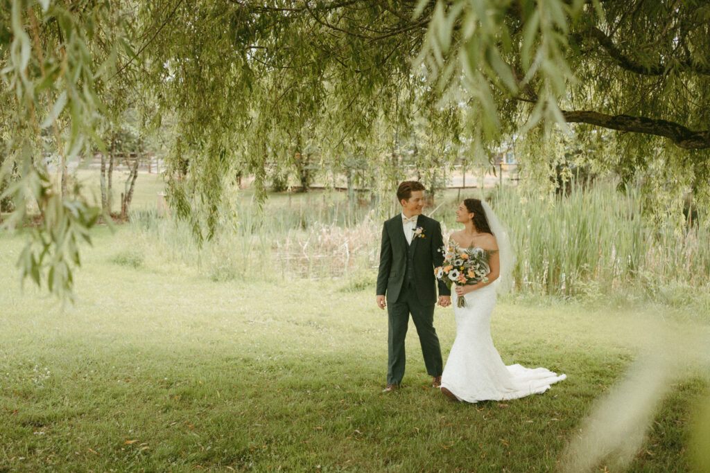 Bridal Portraits under the Willow Tree at Sage & Solace Wedding Venue 