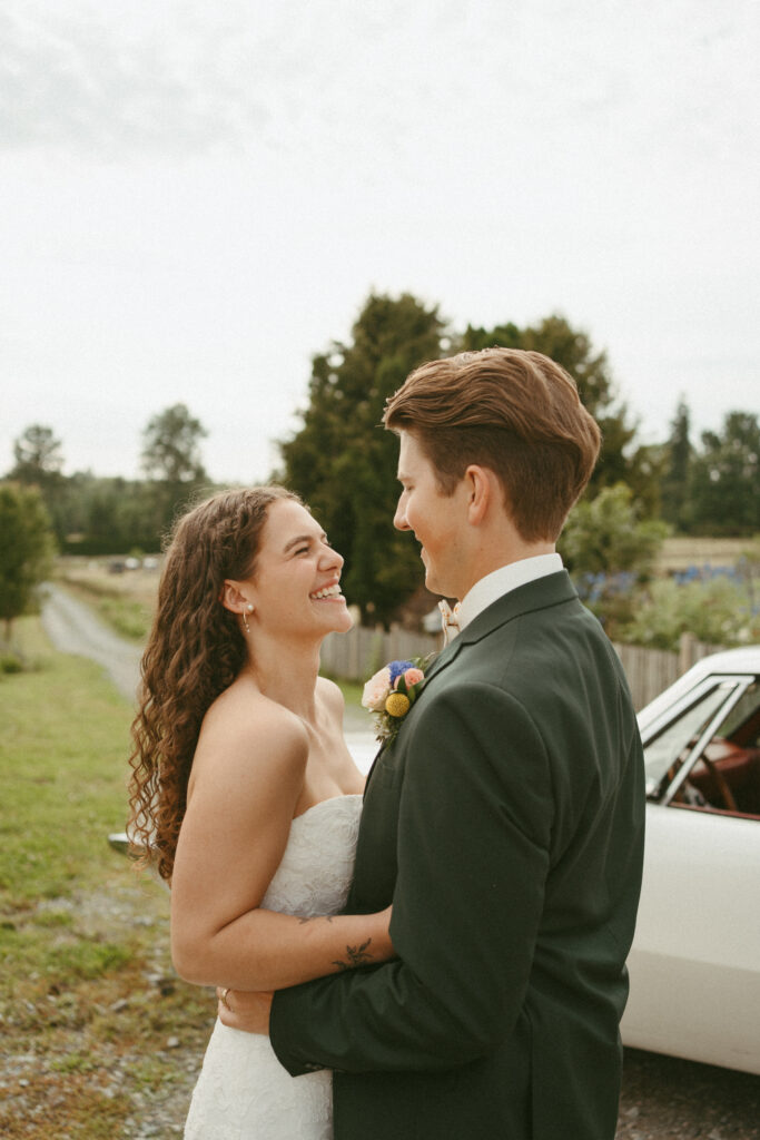 Bridal Portraits with a vintage car 