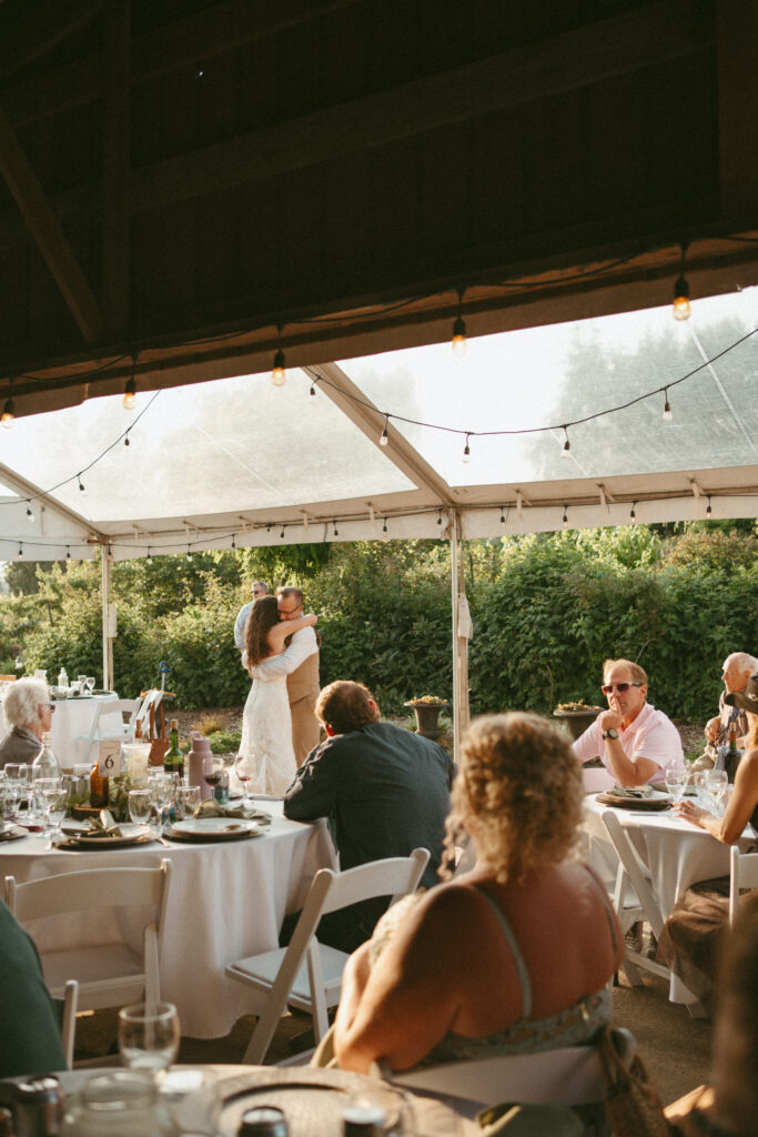 Bride and Father first dance at reception at Sage & Solace Wedding Venue in Langley, BC