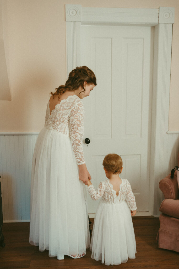 flower girls waiting for the bride