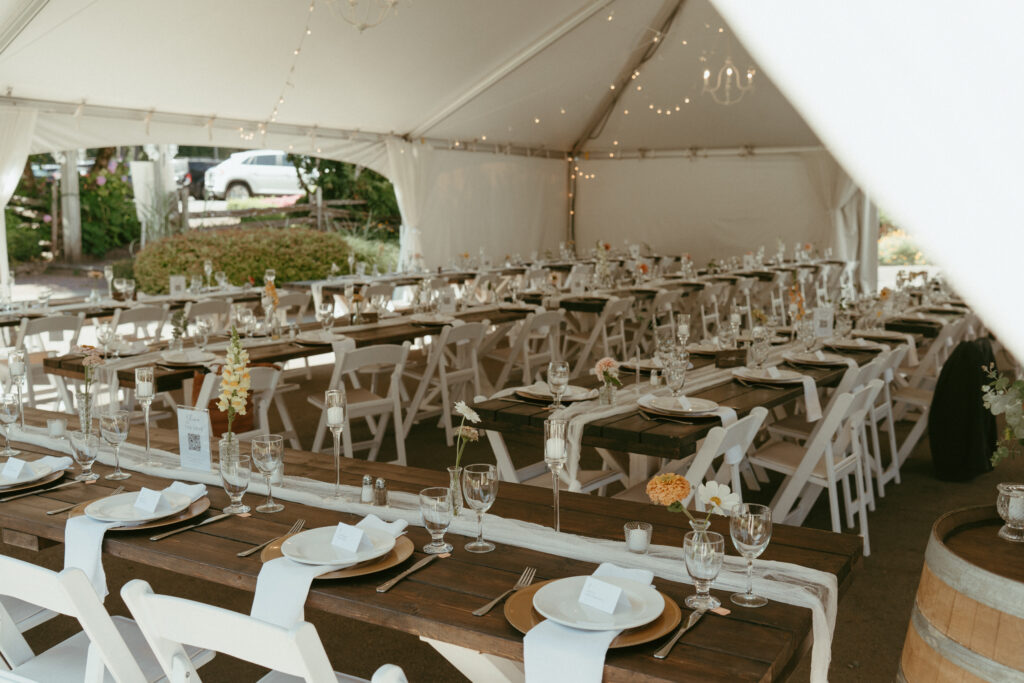 Wedding Reception tent at Estate 248